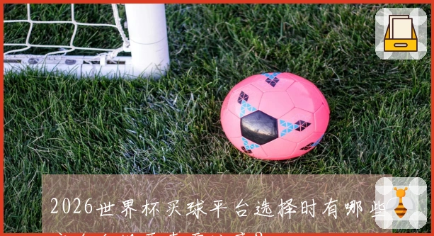 2026世界杯买球平台选择时有哪些安全合规要素需注意？